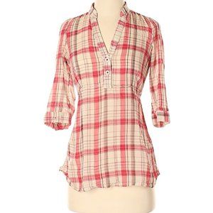 Anthropologie Odille Small Top Checkered Blouse Od